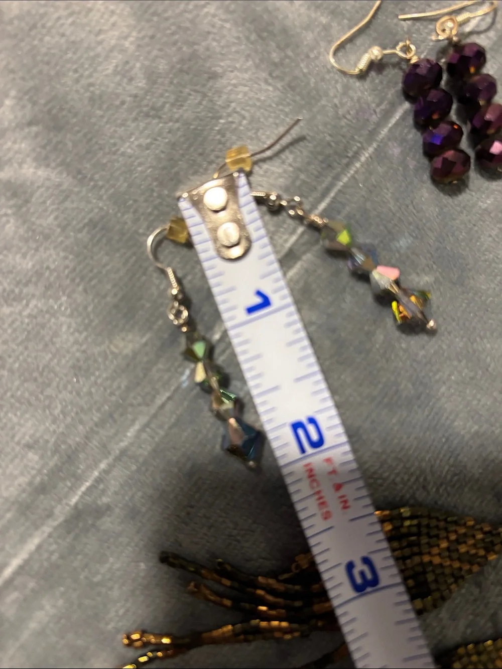 Assorted Beaded Hoop & Dangle Earrings - Gold, Black, Silver, Purple